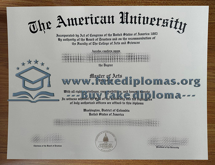 Buy American University fake diploma, Fake AU degree online.