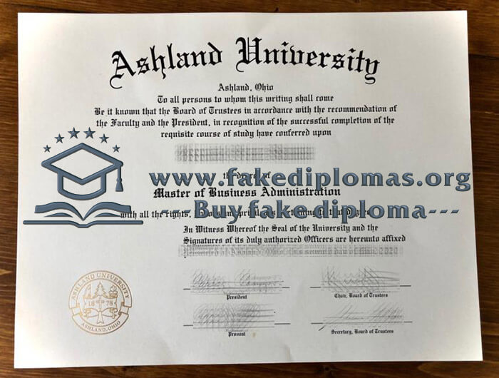 Buy Ashland University fake diploma, Fake Ashland University certificate.