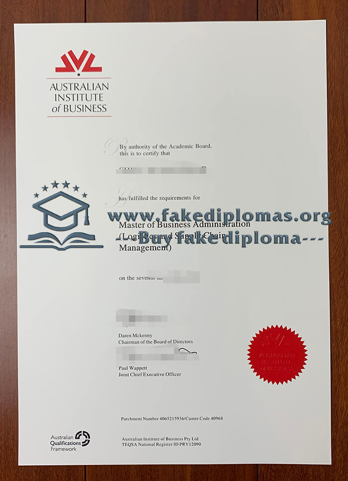 Buy Australian Institute of Business fake diploma, Fake AIB degree.