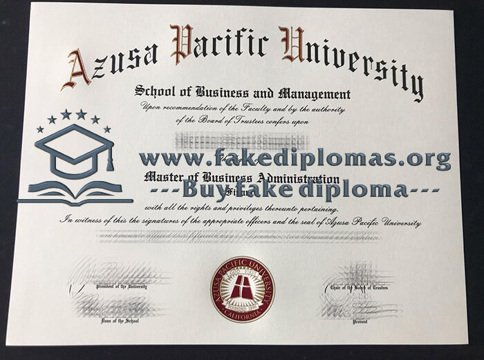 Buy Azusa Pacific University fake diploma, Fake APU degree.