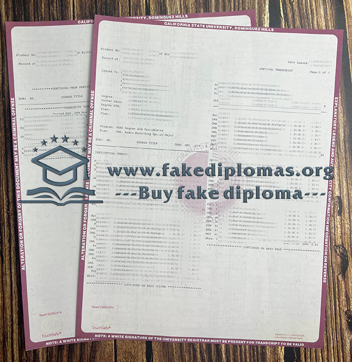 Buy California State University, Dominguez Hills fake diploma, Fake CSUDH certificate.