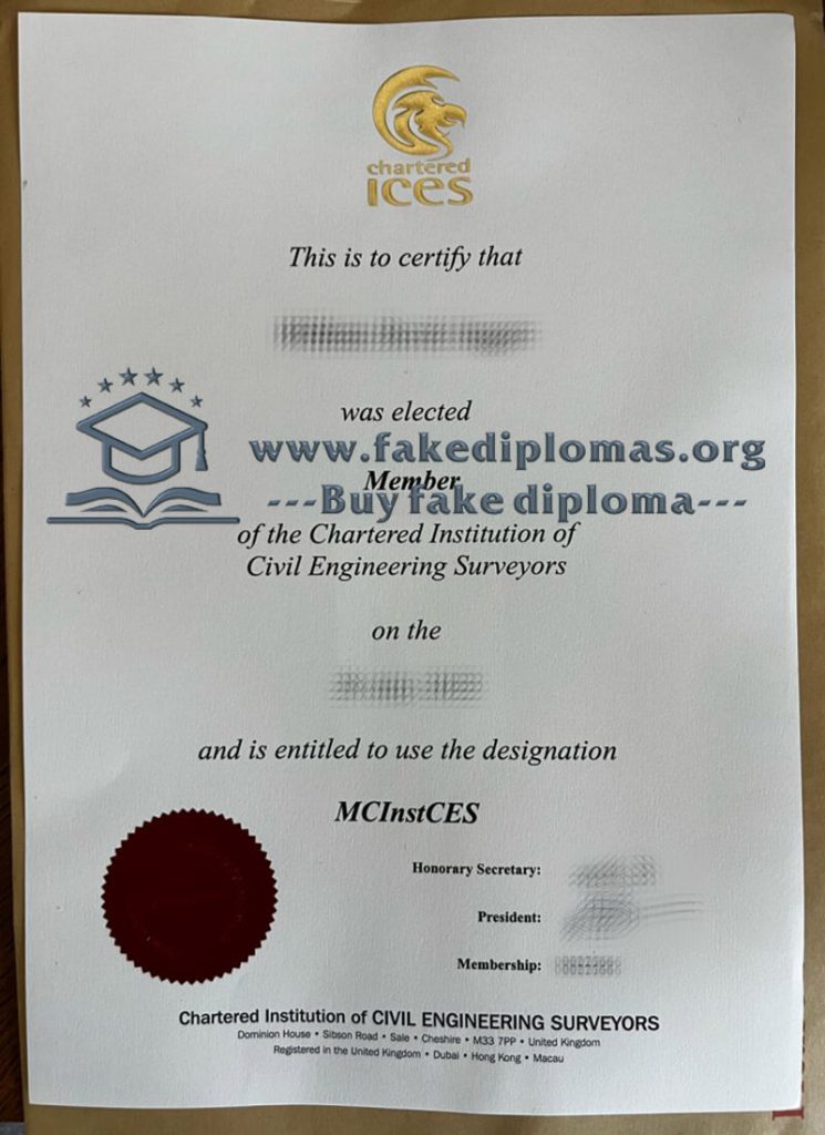 Buy Chartered ICES fake certificate, Make Chartered ICES diploma.