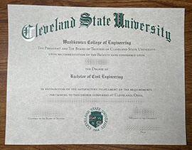 Get Cleveland State University fake diploma, Fake CSU degree.