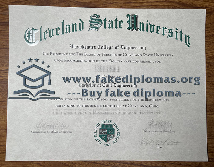 Buy Cleveland State University fake diploma, Fake CSU degree.