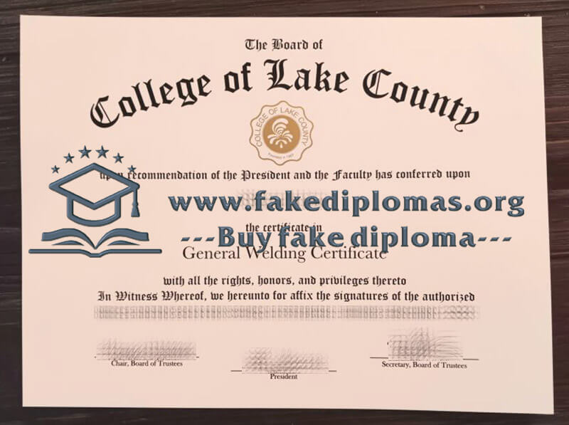 Buy College of Lake County fake diploma, Fake CLC degree.