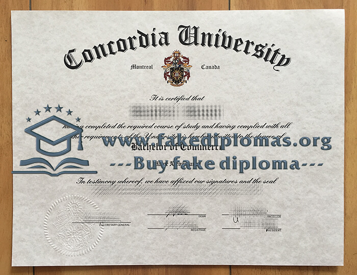 Buy Concordia University fake diploma, Fake Concordia University degree.