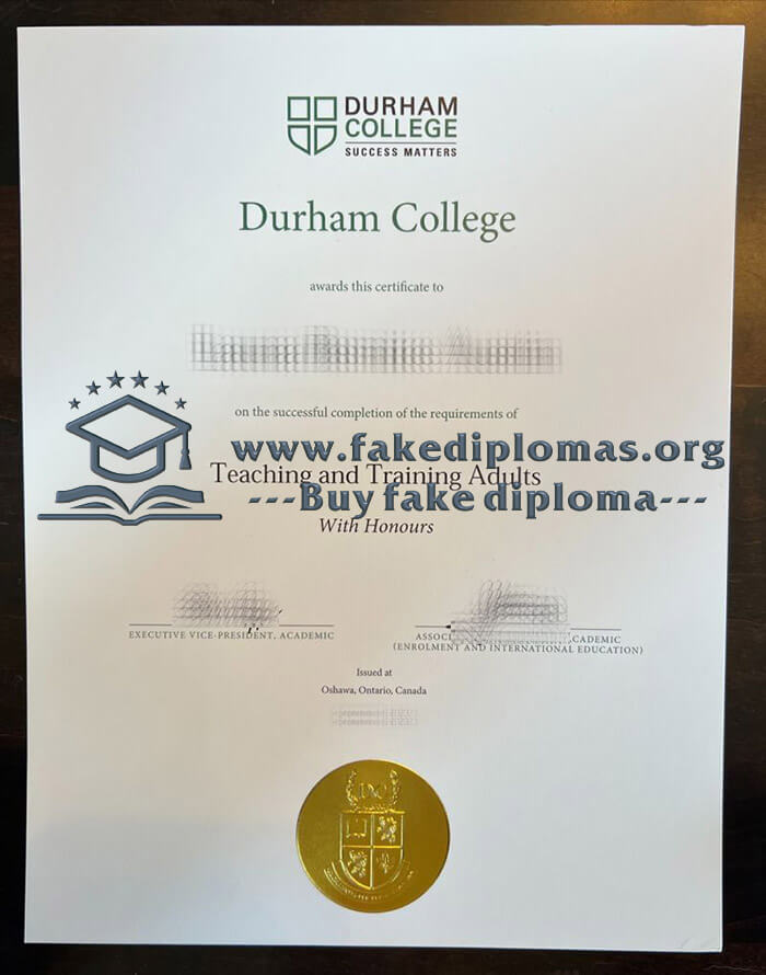 Buy Durham College fake diploma, Fake Durham College certificate.