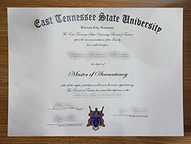 Obtain East Tennessee State University fake diploma online.