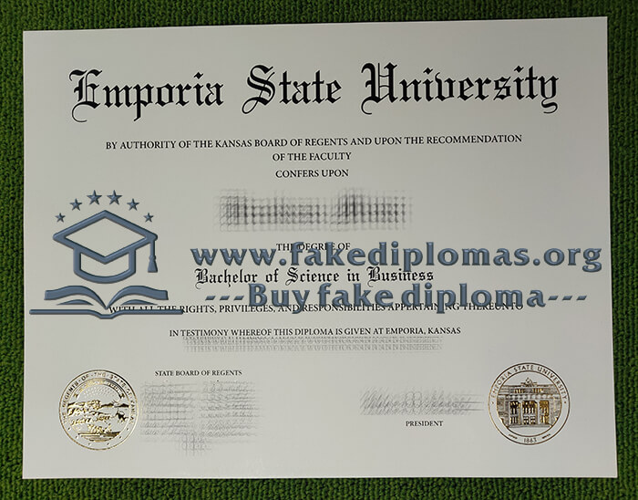 Buy Emporia State University fake diploma, Fake ESU degree.