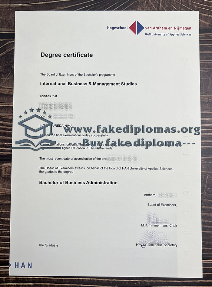 Buy HAN University of Applied Sciences fake diploma, Fake HAN University of Applied Sciences degree.