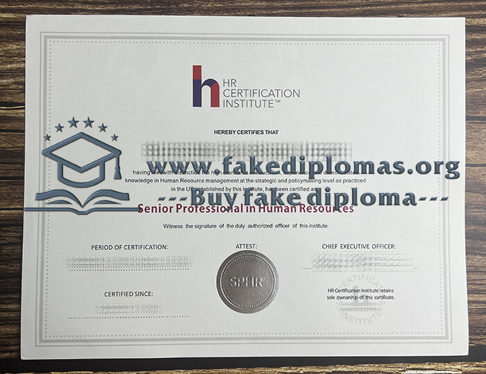 Buy HR CERTIFICATION INSTITUTE fake certificate.