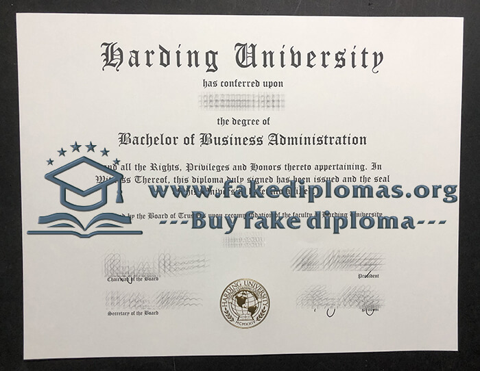 Buy Harding University fake diploma. Fake Harding University degree.