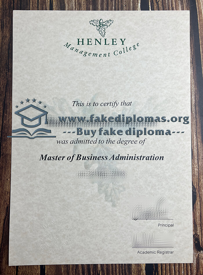 Buy Henley Management College fake diploma, Fake Henley Management College degree.