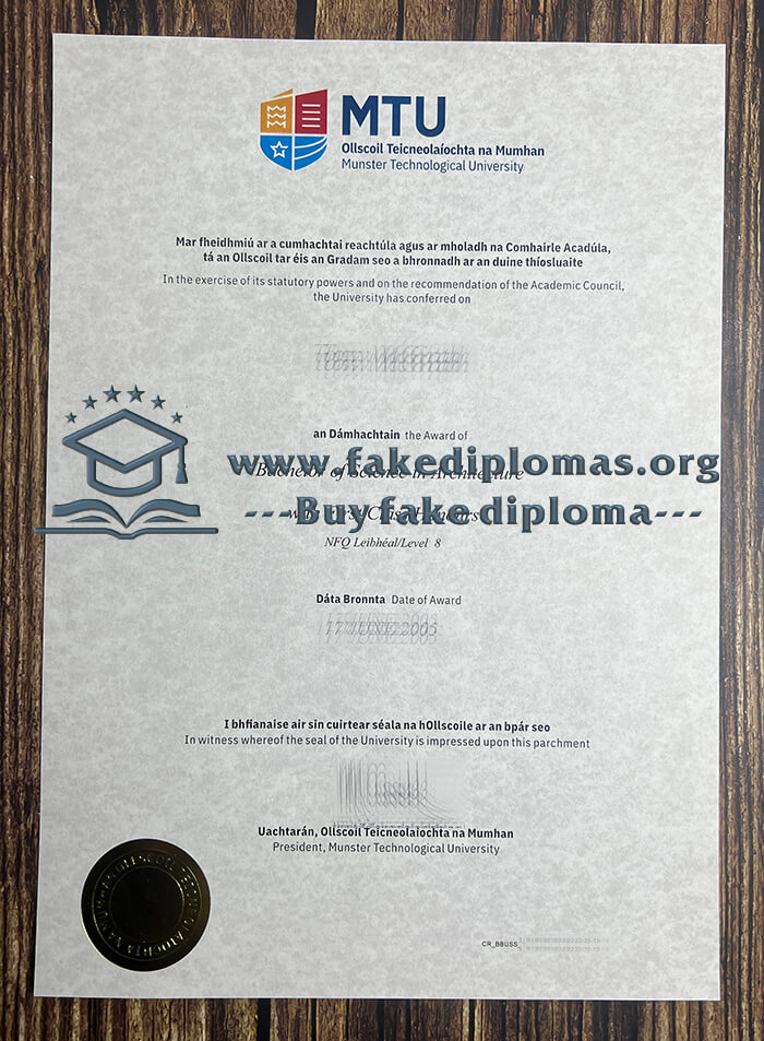 Buy Munster Technological University fake diploma, Fake MTU degree.