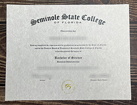 Fake Seminole State College of Florida diploma.