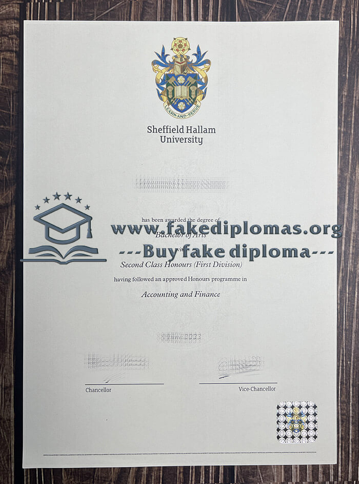 Buy Sheffield Hallam University fake diploma, Fake SHU degree.