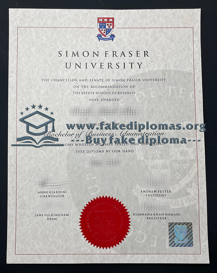 Buy Simon Fraser University fake diploma, Fake SFU degree online.