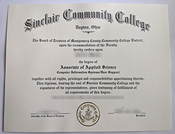 Order Sinclair Community College fake diploma online.