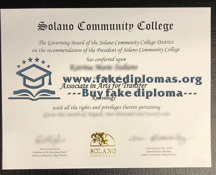 Buy Solano Community College fake diploma, Fake SCC degree.