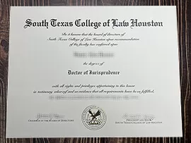 Get South Texas College of Law Houston fake diploma.