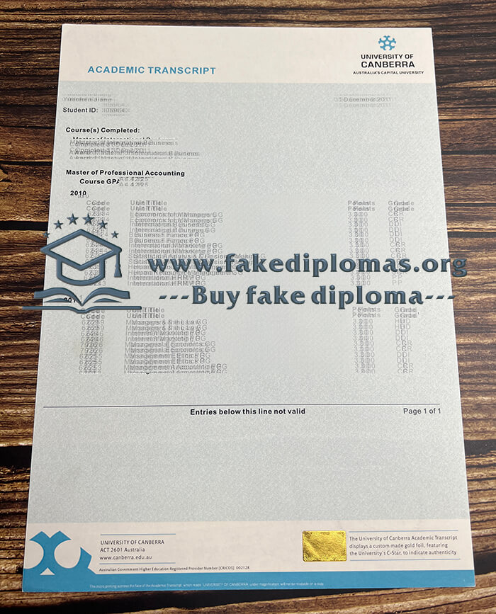 Buy University of Canberra fake diploma, Fake University of Canberra degree.