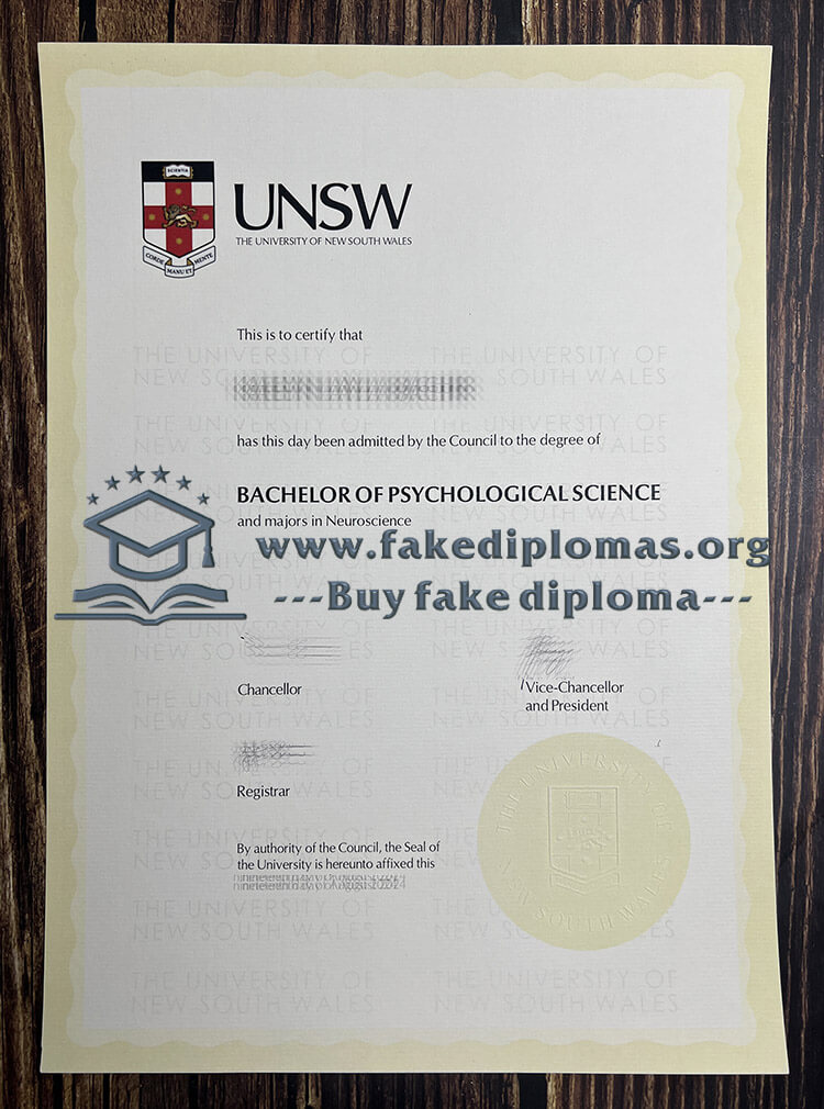 Buy University of New South Wales fake diploma, Fake UNSW degree.