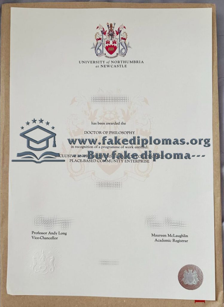 Buy University of Northumbria fake diploma, Fake University of Northumbria degree.