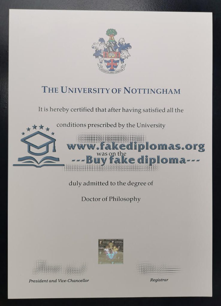 Buy University of Nottingham fake diploma, Fake University of Nottingham degree.