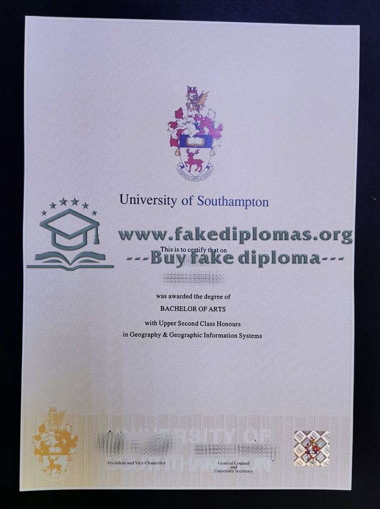 Buy University of Southampton fake diploma, Fake University of Southampton certificate.