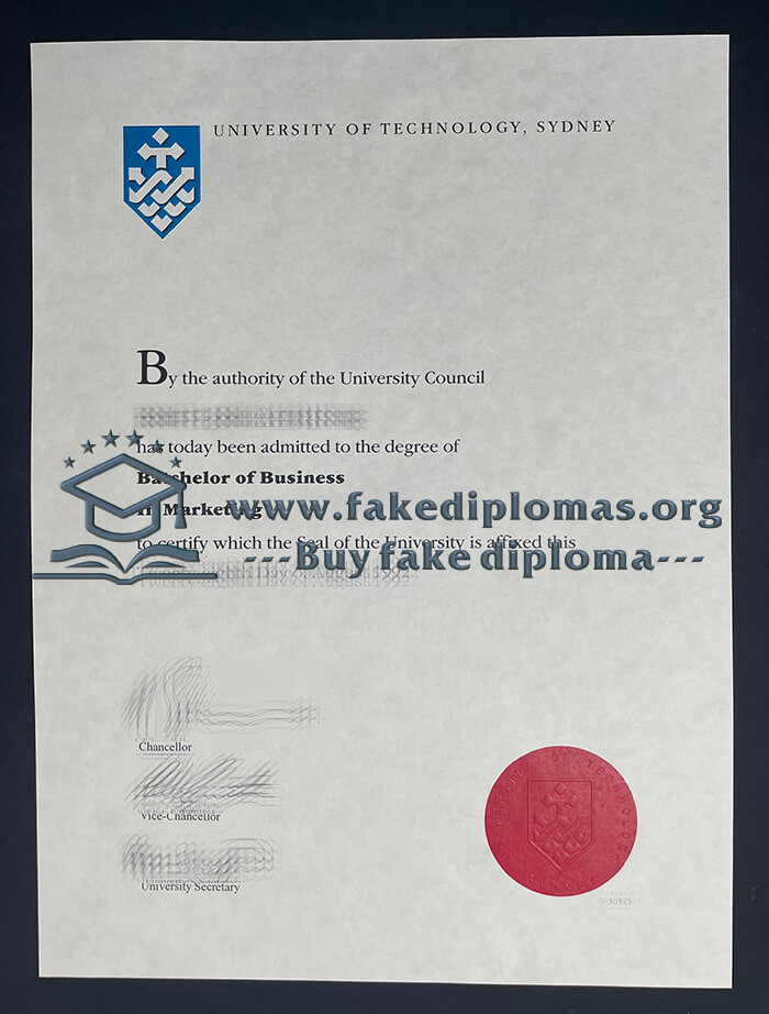 Buy University of Technology Sydney fake diploma, Fake UTS degree.