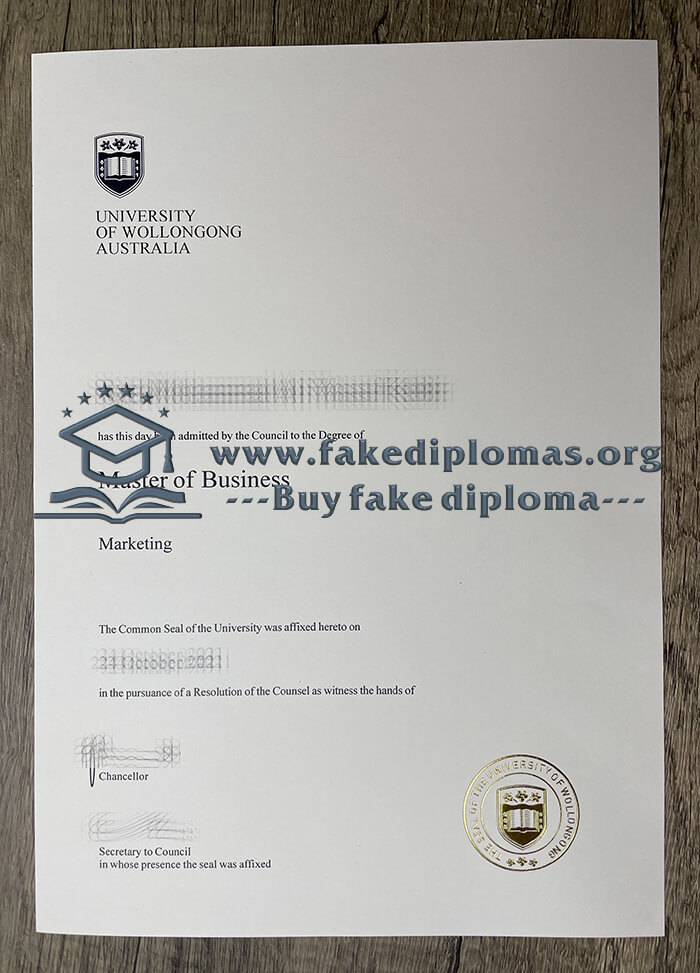 Buy University of Wollongong fake diploma, Fake UOW degree.