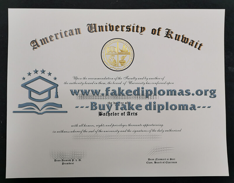 Buy American University of Kuwait fake diploma, Fake AUK degree.