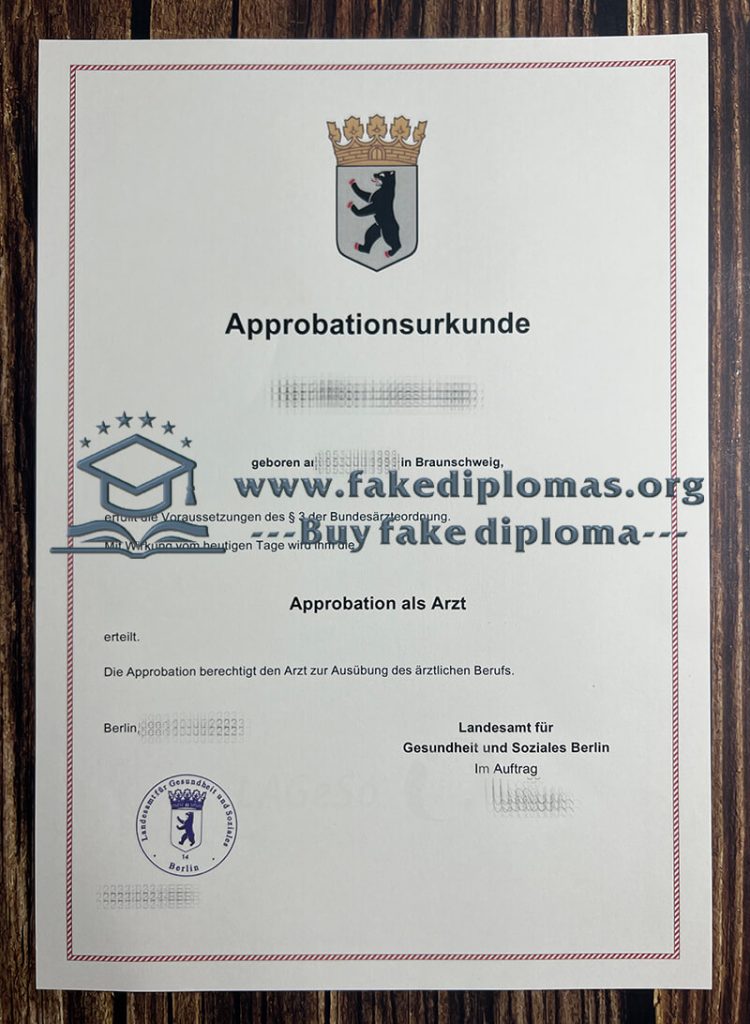 Buy Approbationsurkunde fake certificate, Fake Approbationsurkunde degree.