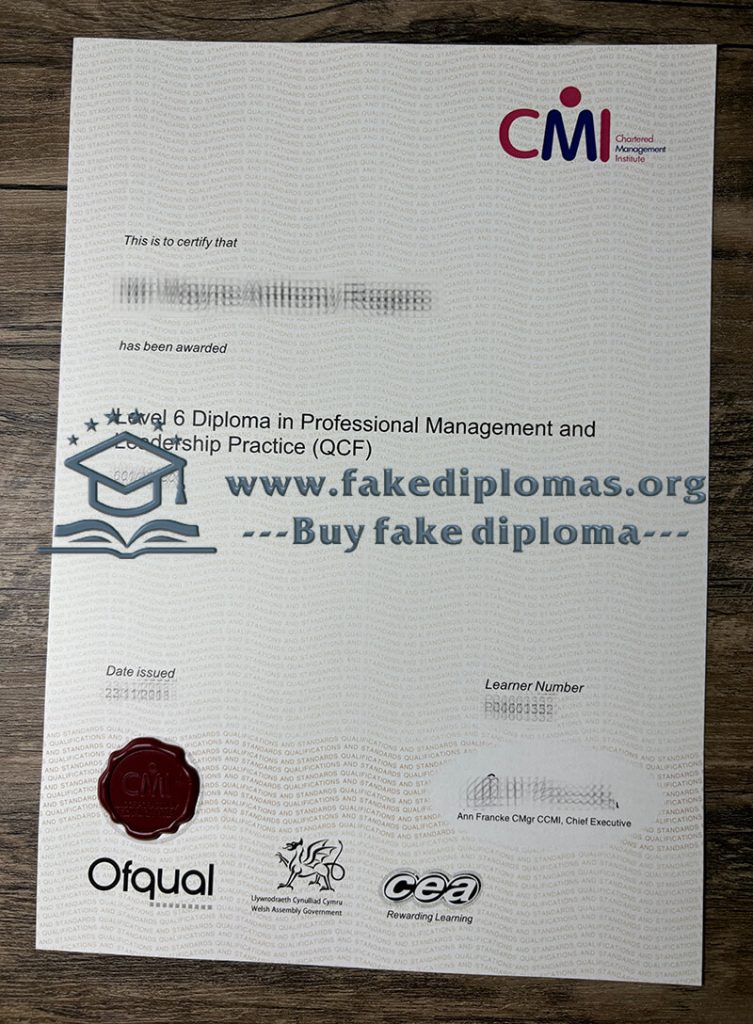 Buy Chartered Management Institute fake diploma, Fake CMI certificate.