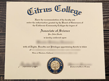 Fast to Get the Citrus College fake certificate.