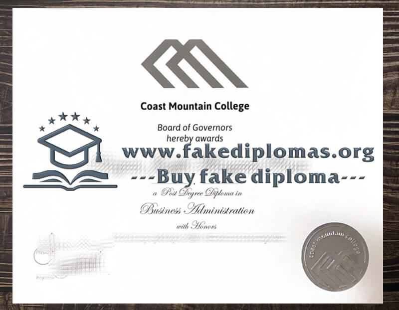 Buy Coast Mountain College fake diploma, Fake CMTN degree.