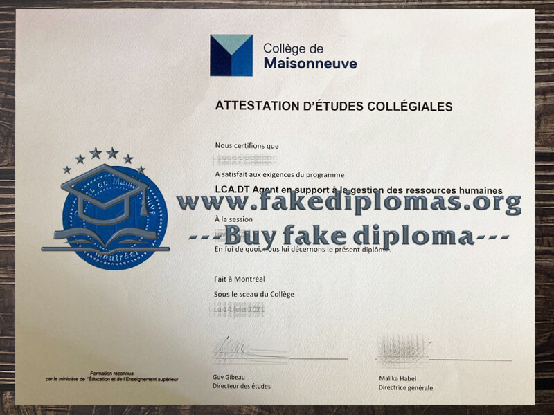 Buy Collège de Maisonneuve fake diploma, Fake Collège de Maisonneuve degree.