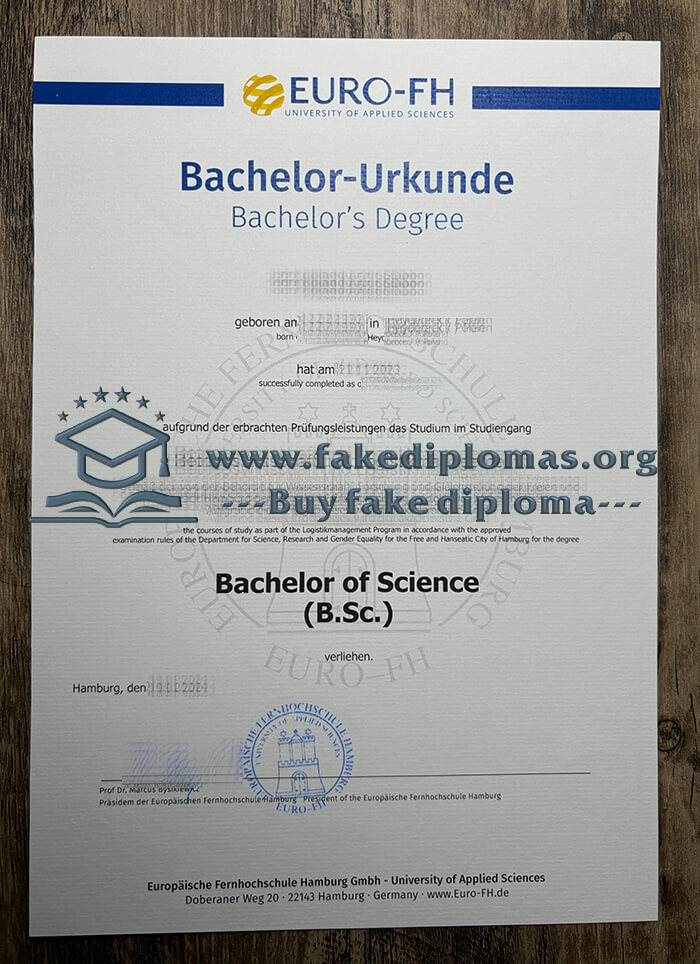 Buy Euro-Fh University of Applied Sciences fake diploma, Fake Euro-Fh degree.