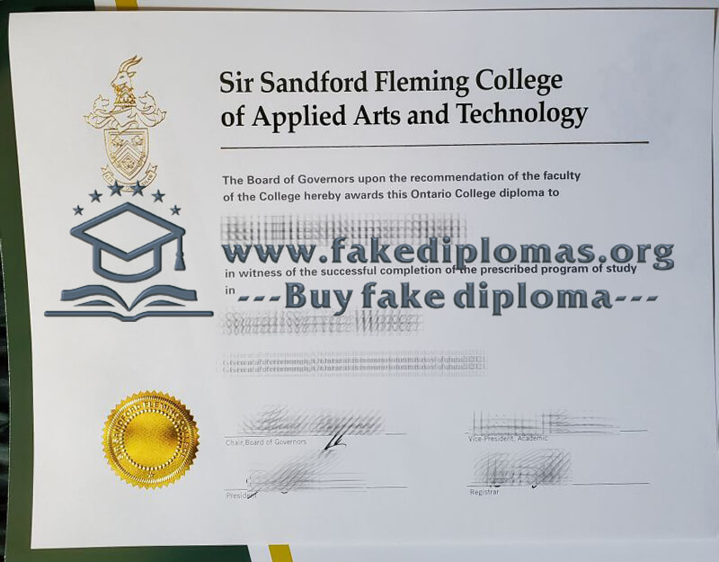 Buy Fleming College fake diploma, Fake Fleming College certificate.