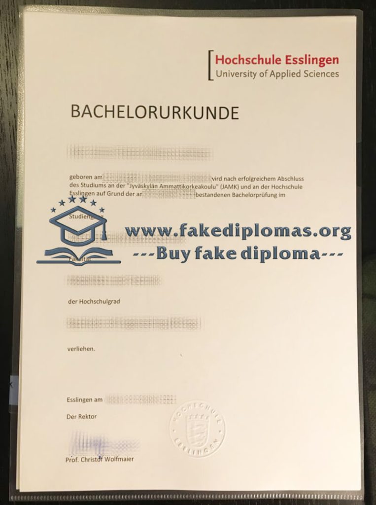 Buy Hochschule Esslingen fake diploma, Fake Hochschule Esslingen degree.