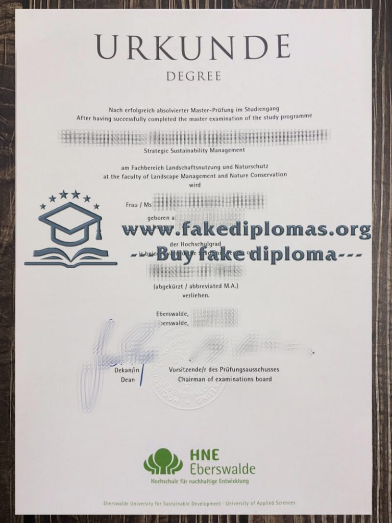 Buy Hochschule für nachhaltige Entwicklung Eberswalde fake diploma.