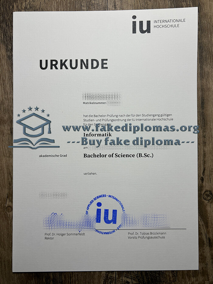 Buy IU Internationale Hochschule fake diploma, Fake IU Internationale Hochschule certificate.