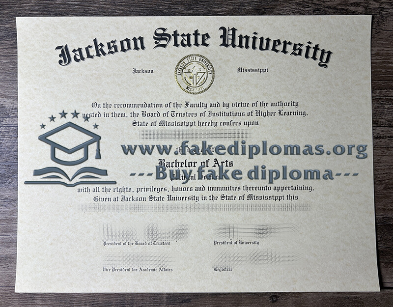 Fake Jackson State University diploma, Make JSU certificate.