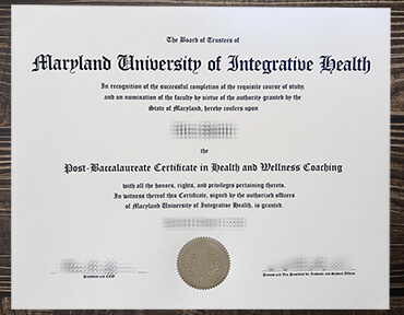 Order Maryland University of Integrative Health fake diploma.