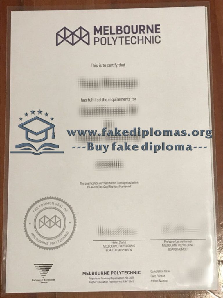 Buy Melbourne Polytechnic fake certificate.