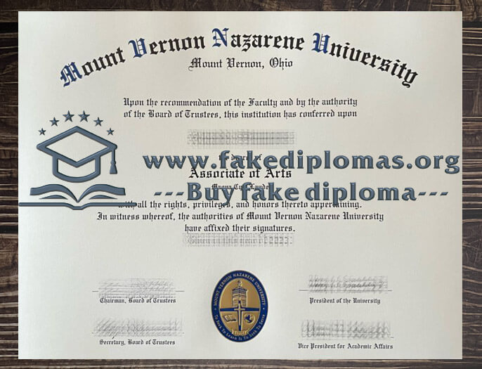 Fake MVNU diploma, Make Mount Vernon Nazarene University degree.