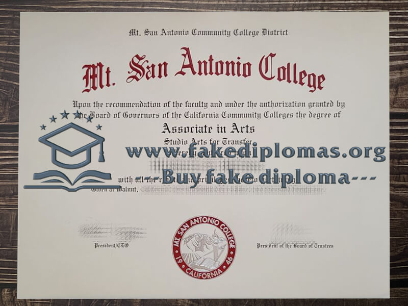 Buy Mt San Antonio College fake diploma, Fake Mt SAC degree.