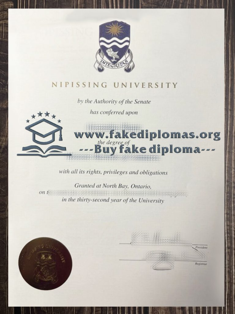 Get Nipissing University fake diploma, Fake Nipissing University degree.