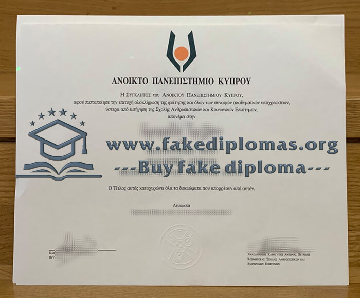 Buy Open University of Cyprus fake diploma, Fake OUC degree.