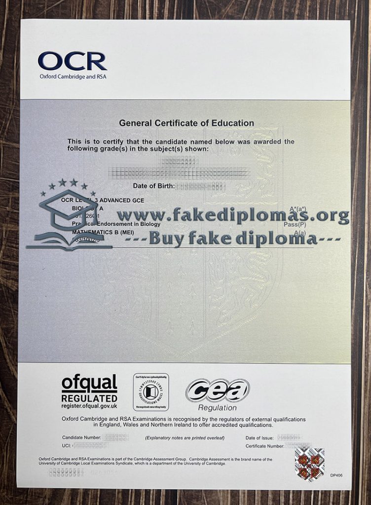 Buy Oxford Cambridge and RSA fake certificate, Fake OCR degree.